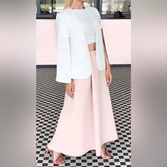 ZARA OFF WHITE CAPE KIMONO BLAZER JACKET COAT WITH SLITS TRINNY WOODALL - Picture 2 of 5